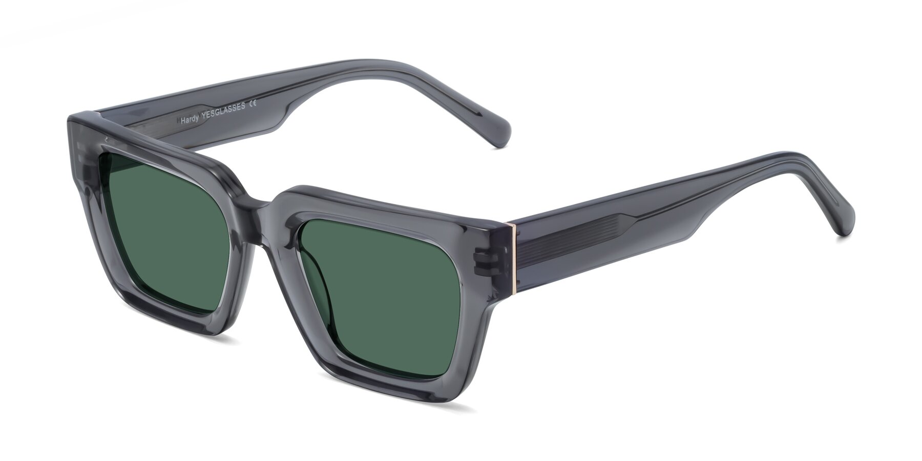 Angle of Hardy in Translucent Gray with Green Polarized Lenses