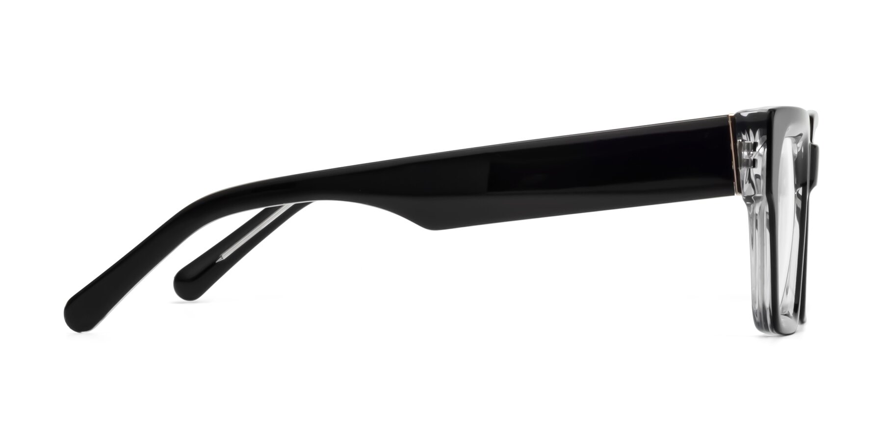 Side of Hardy in Black-Clear with Clear Reading Eyeglass Lenses
