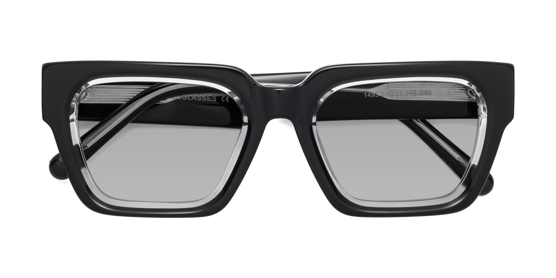 Folded Front of Hardy in Black-Clear with Light Gray Tinted Lenses