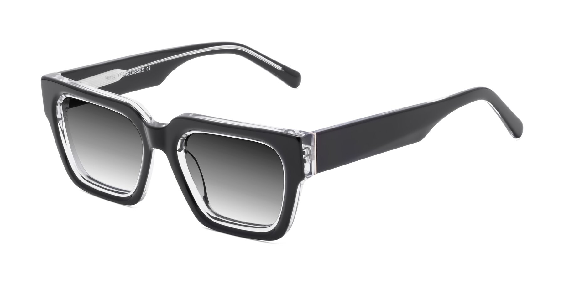 Angle of Hardy in Black-Clear with Gray Gradient Lenses
