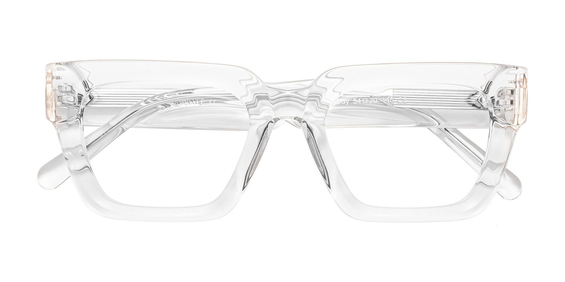 Folded Front of Hardy in Clear with Clear Eyeglass Lenses