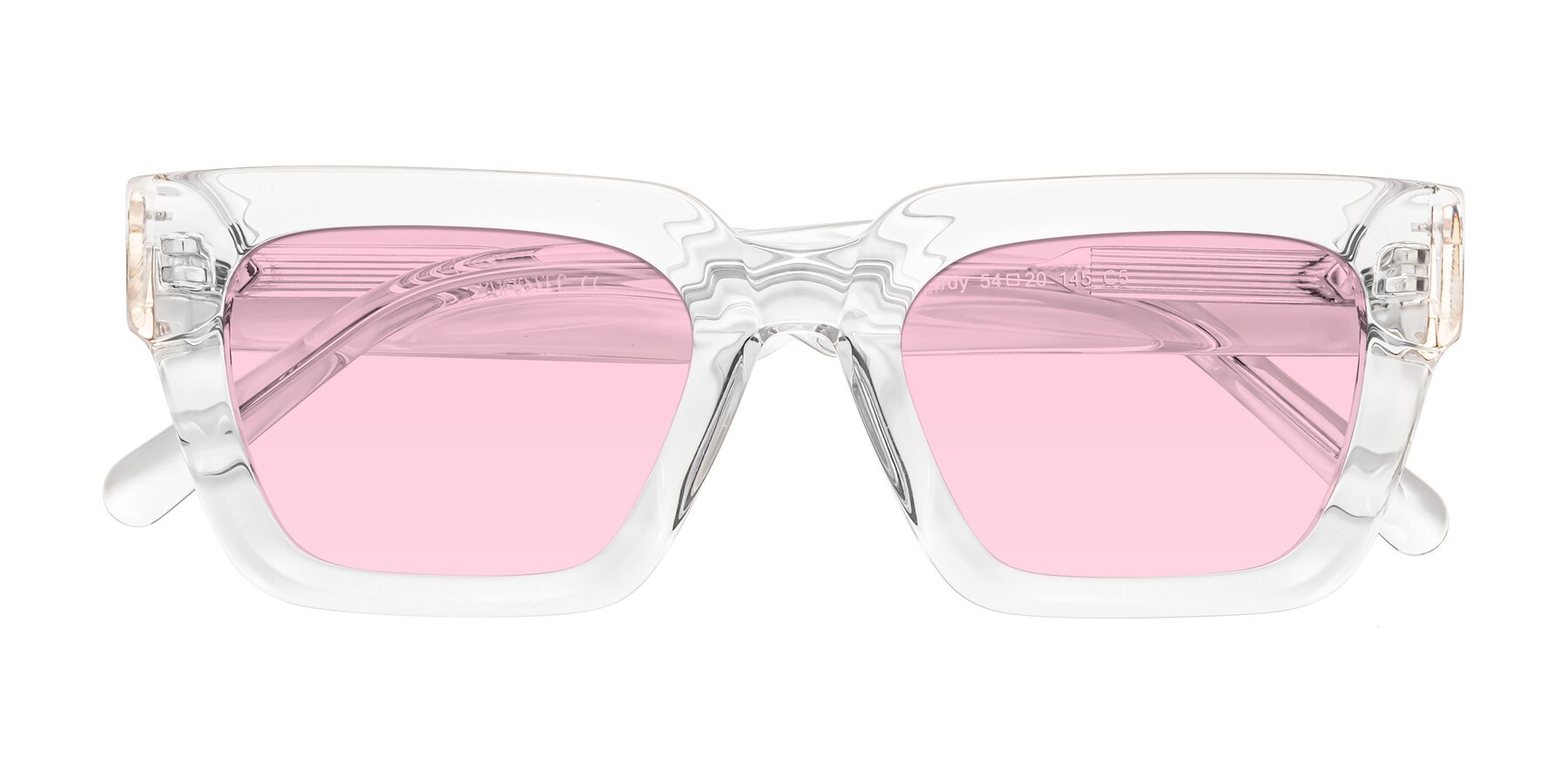 Folded Front of Hardy in Clear with Light Pink Tinted Lenses