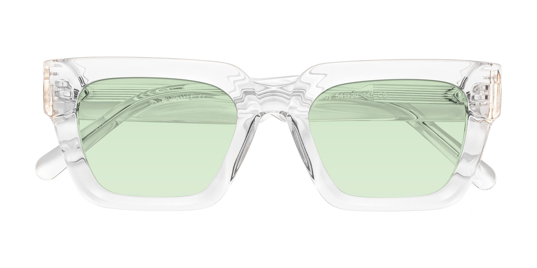 Folded Front of Hardy in Clear with Light Green Tinted Lenses