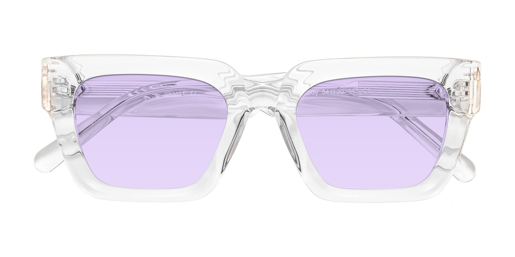 Folded Front of Hardy in Clear with Light Purple Tinted Lenses