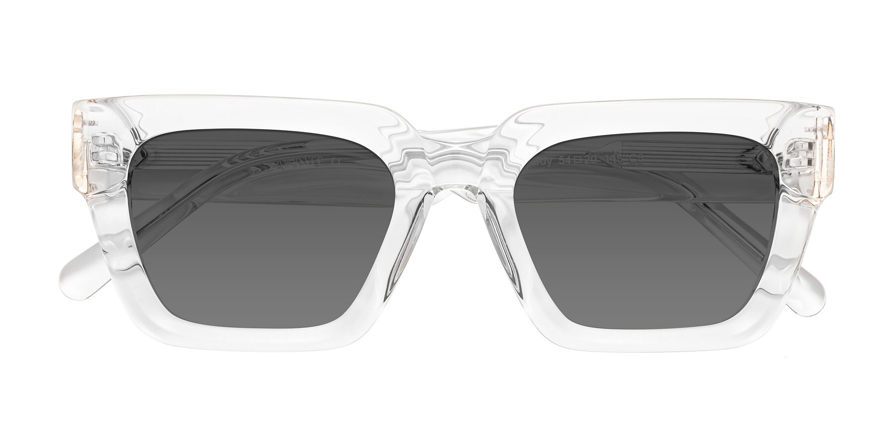 Folded Front of Hardy in Clear with Medium Gray Tinted Lenses