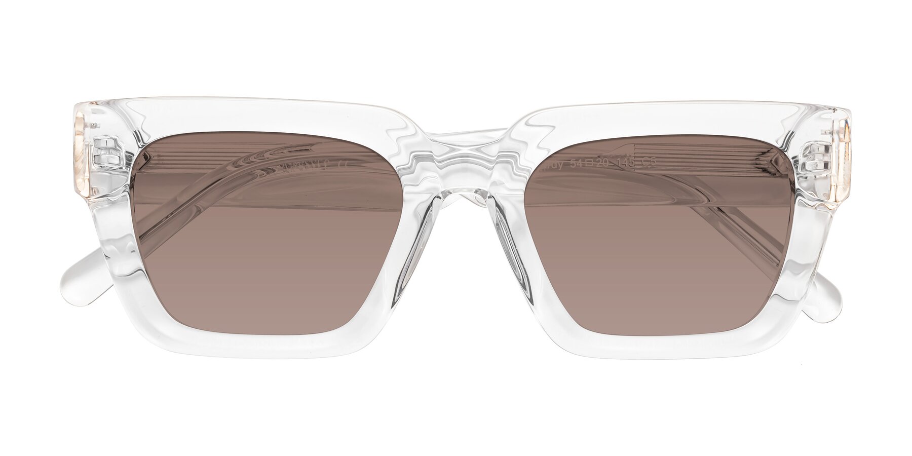 Folded Front of Hardy in Clear with Medium Brown Tinted Lenses