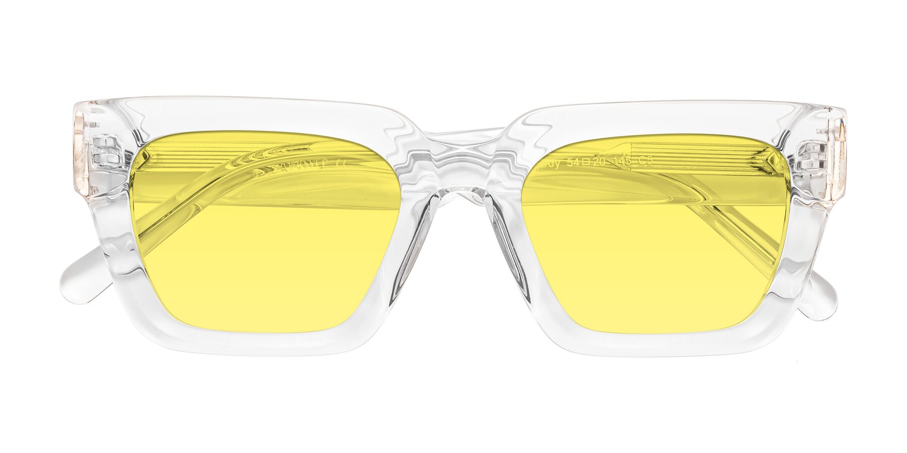 Folded Front of Hardy in Clear with Medium Yellow Tinted Lenses