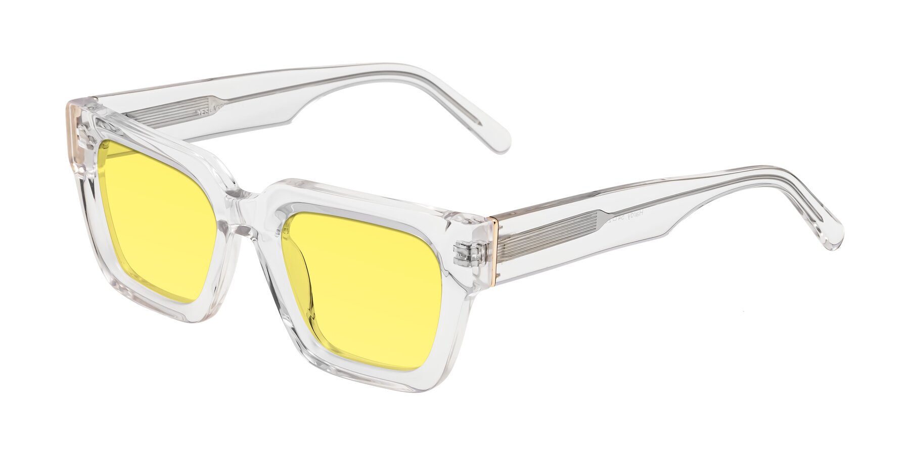 Angle of Hardy in Clear with Medium Yellow Tinted Lenses