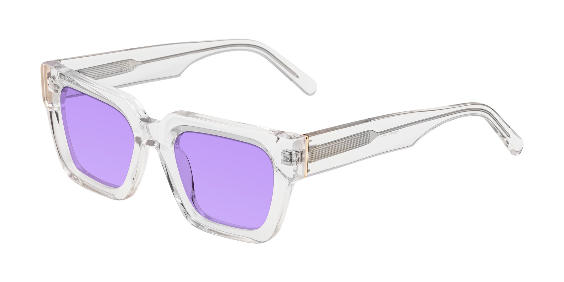 Angle of Hardy in Clear with Medium Purple Tinted Lenses