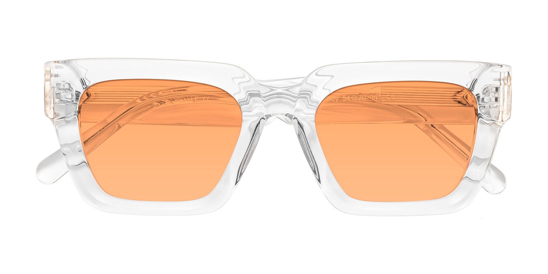 Folded Front of Hardy in Clear with Medium Orange Tinted Lenses
