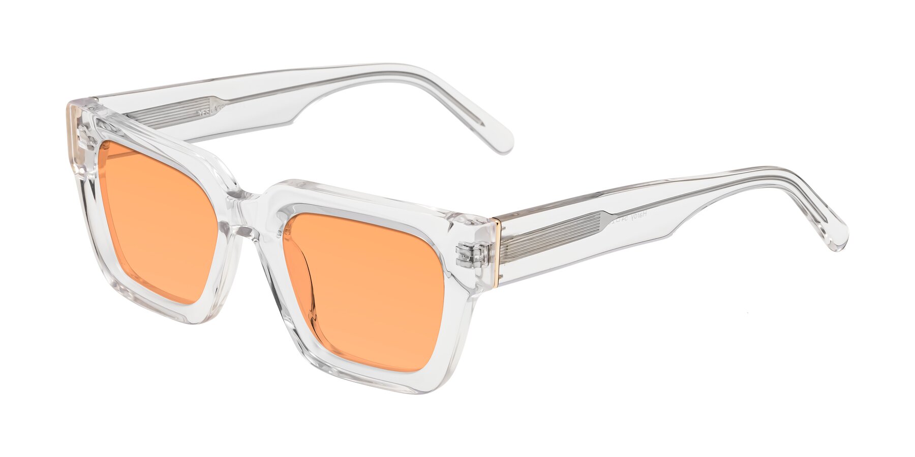 Angle of Hardy in Clear with Medium Orange Tinted Lenses
