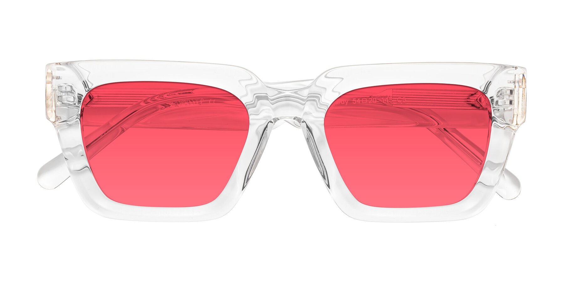 Folded Front of Hardy in Clear with Red Tinted Lenses