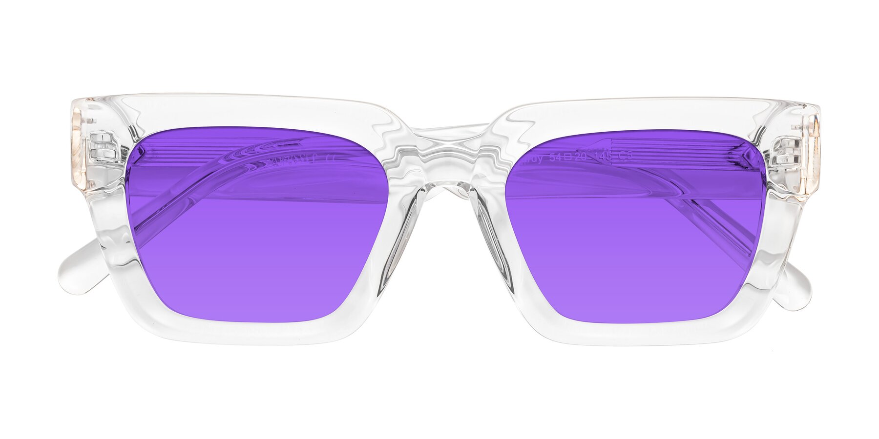 Folded Front of Hardy in Clear with Purple Tinted Lenses