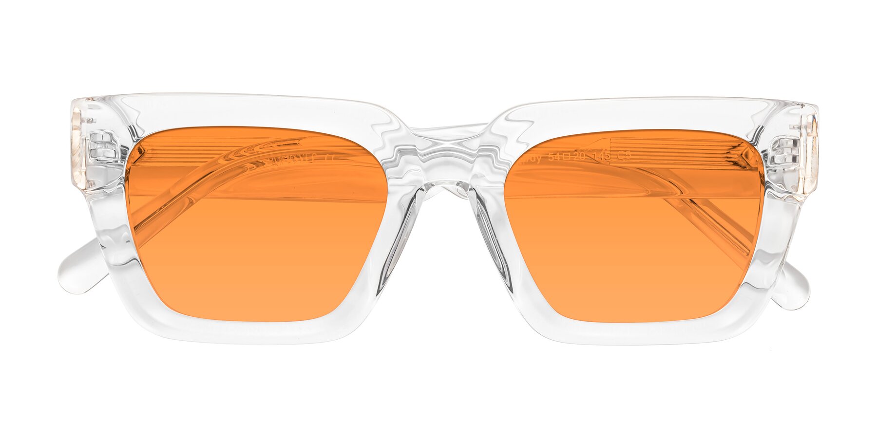 Folded Front of Hardy in Clear with Orange Tinted Lenses