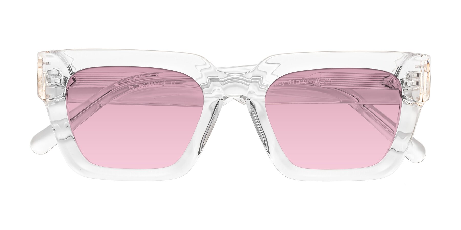 Folded Front of Hardy in Clear with Light Wine Tinted Lenses