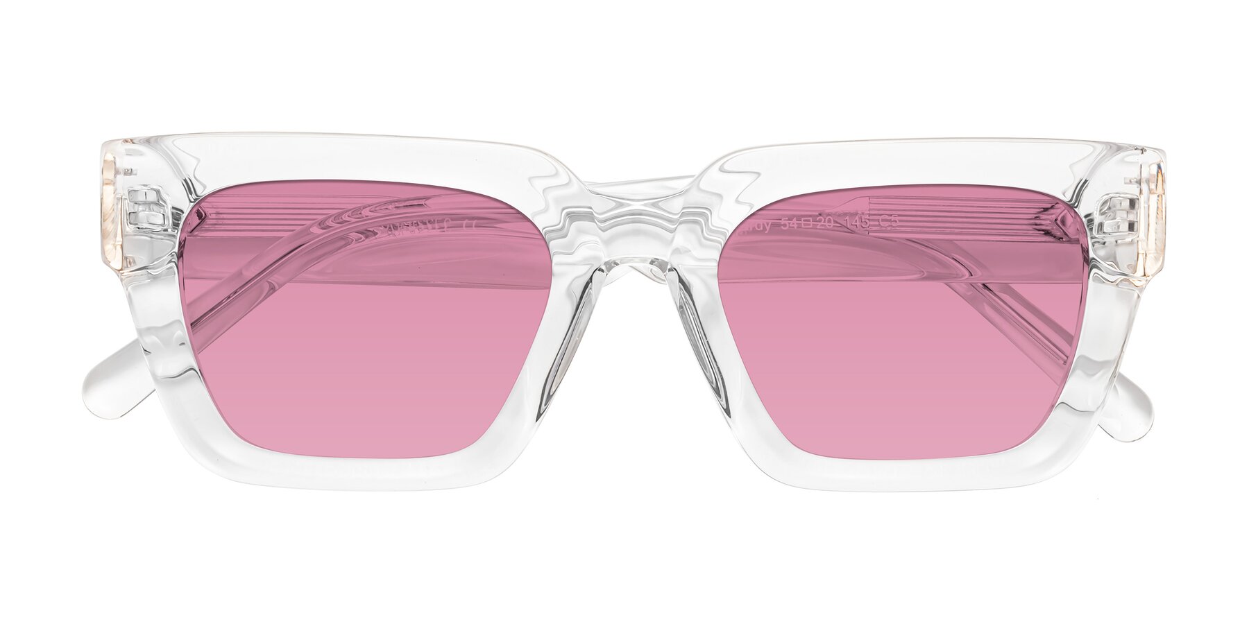 Folded Front of Hardy in Clear with Medium Wine Tinted Lenses