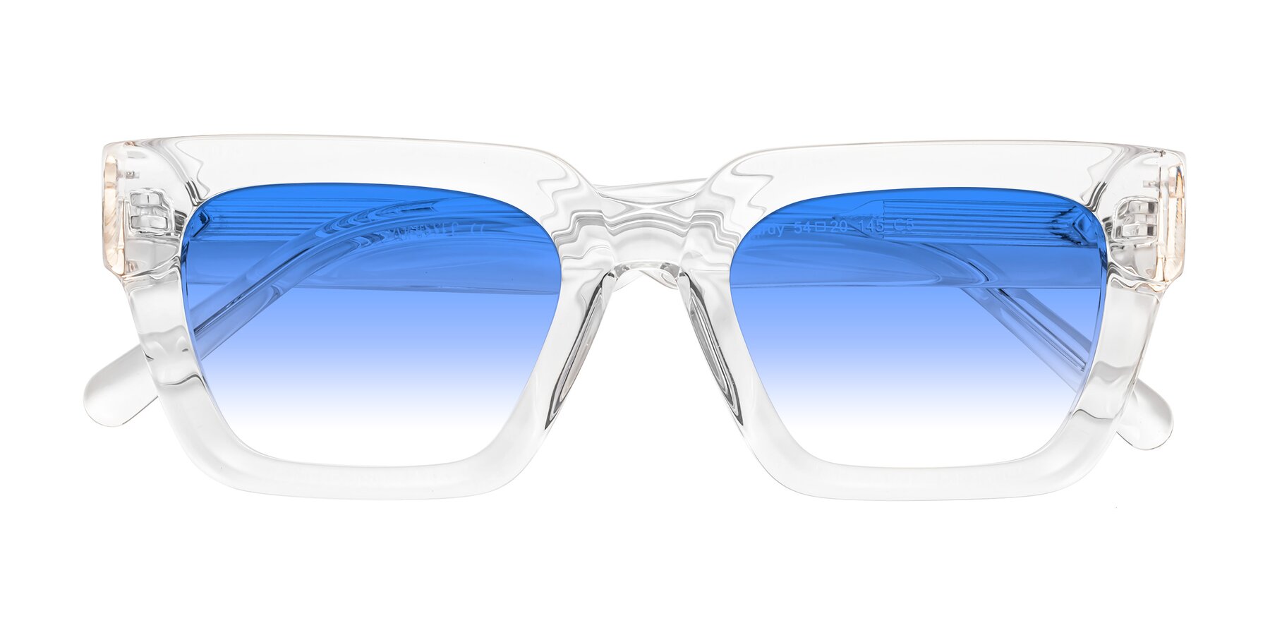 Folded Front of Hardy in Clear with Blue Gradient Lenses