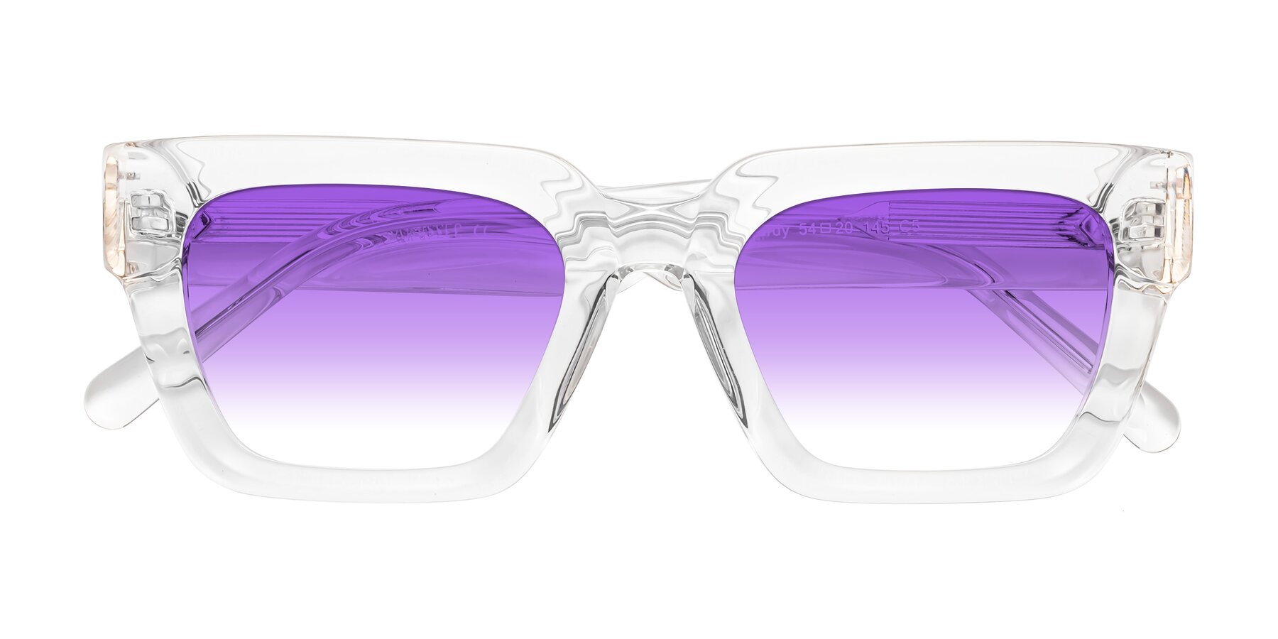 Folded Front of Hardy in Clear with Purple Gradient Lenses