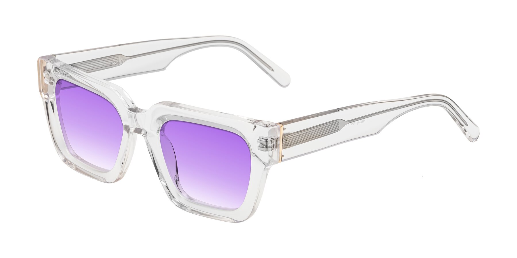 Angle of Hardy in Clear with Purple Gradient Lenses