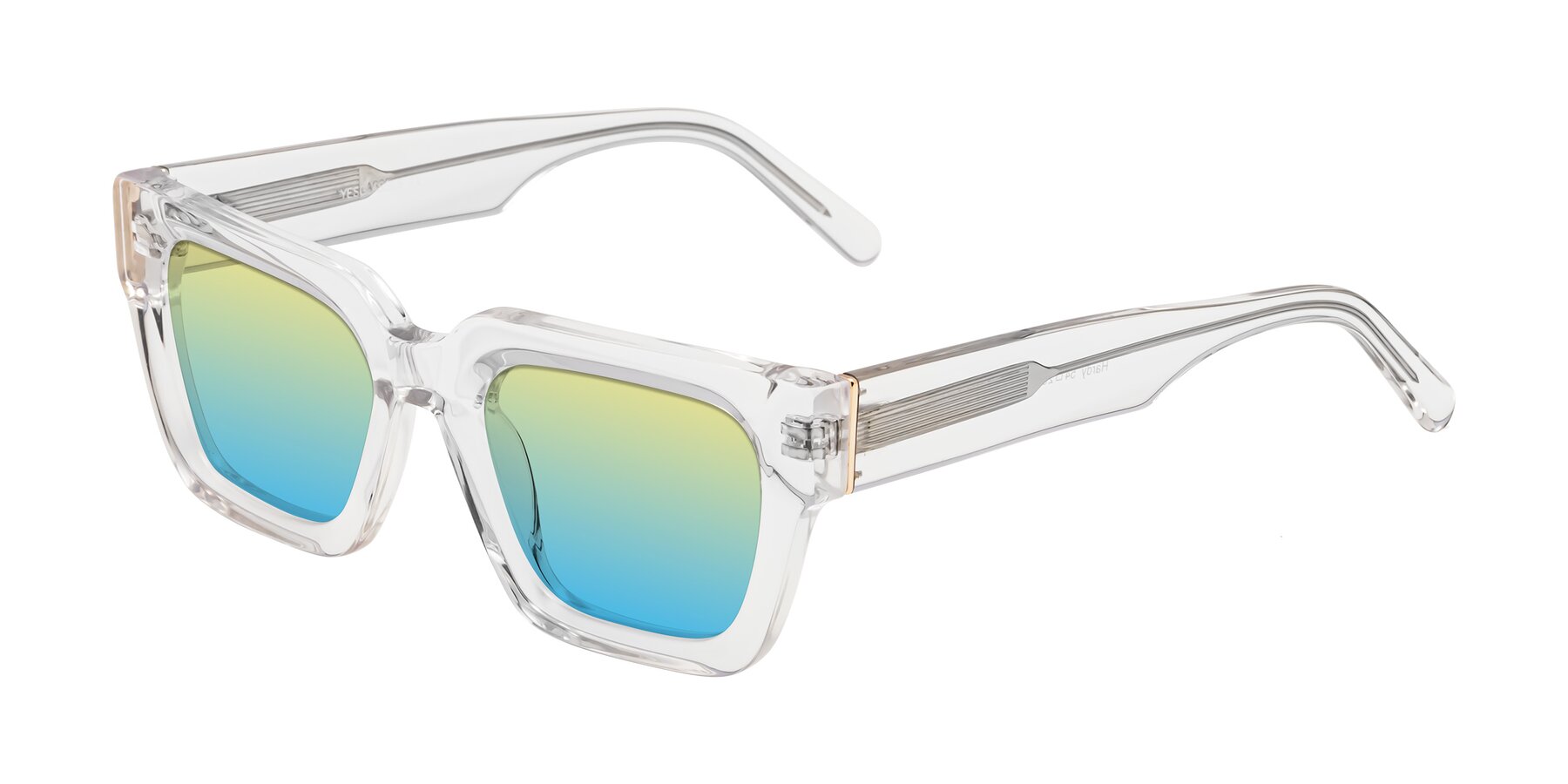 Angle of Hardy in Clear with Yellow / Blue Gradient Lenses