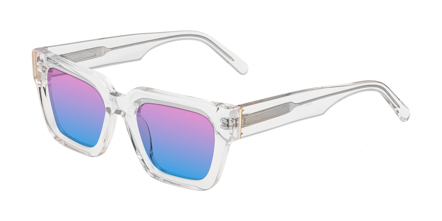 Angle of Hardy in Clear with Pink / Blue Gradient Lenses