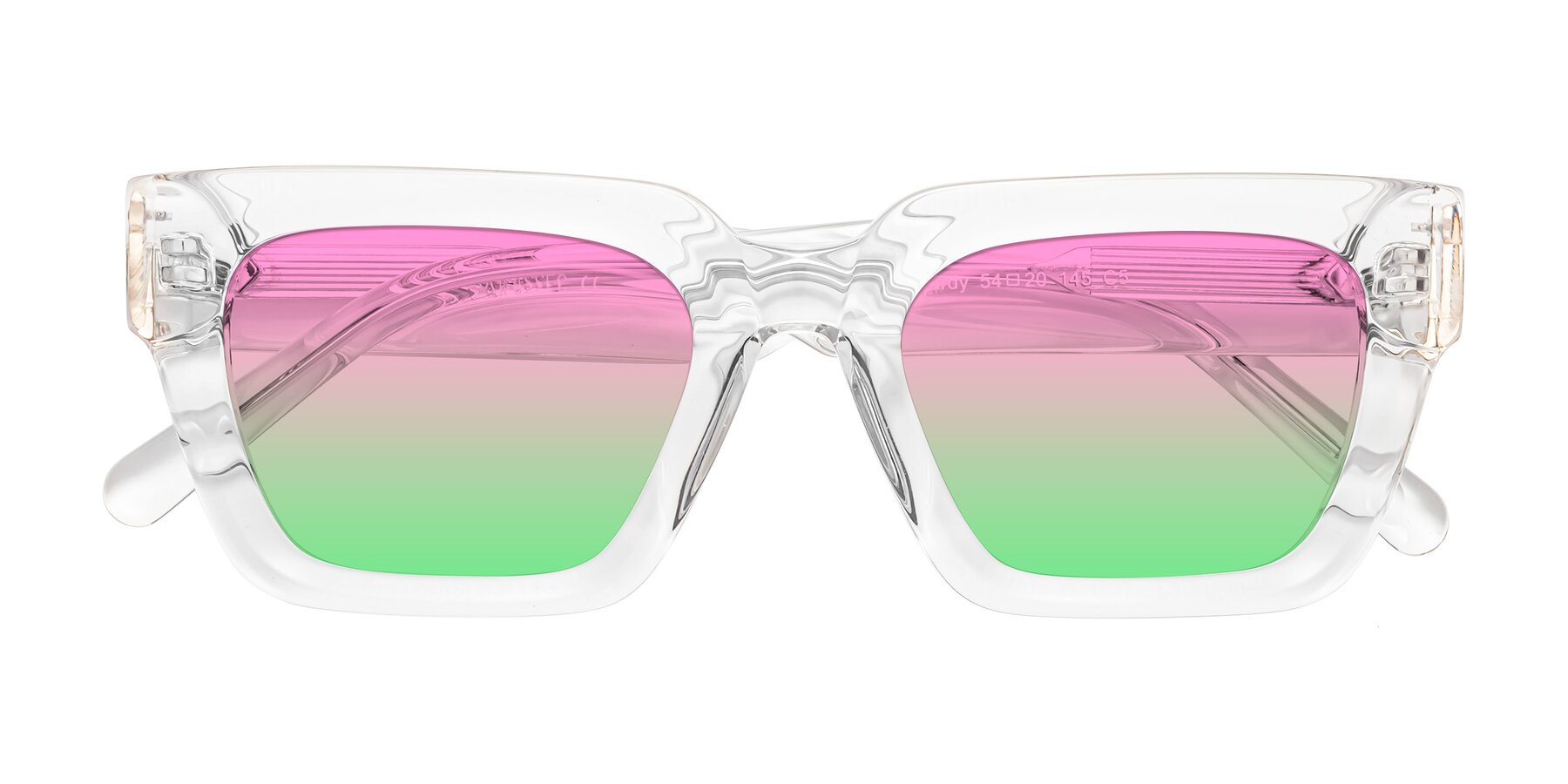 Folded Front of Hardy in Clear with Pink / Green Gradient Lenses