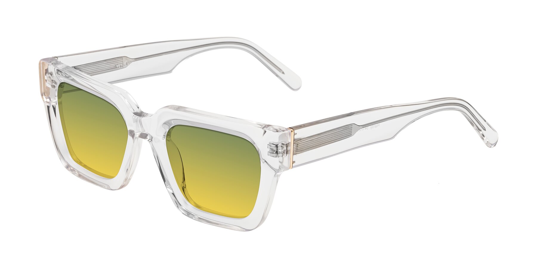 Angle of Hardy in Clear with Green / Yellow Gradient Lenses