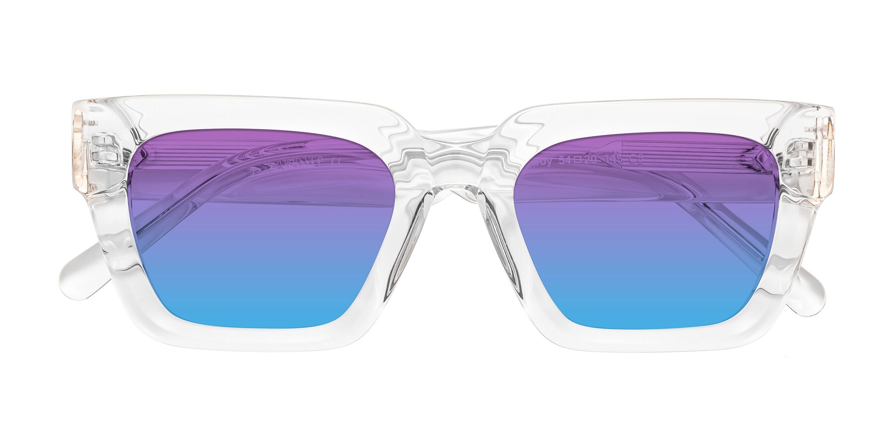 Folded Front of Hardy in Clear with Purple / Blue Gradient Lenses