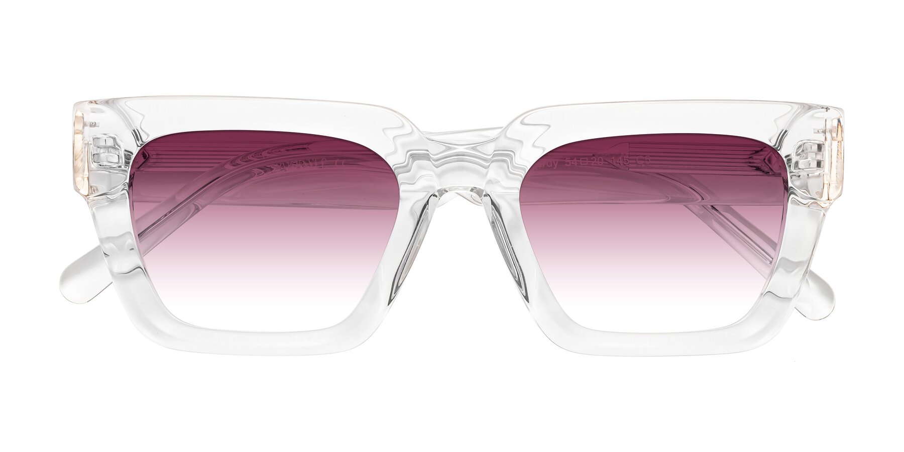 Folded Front of Hardy in Clear with Wine Gradient Lenses