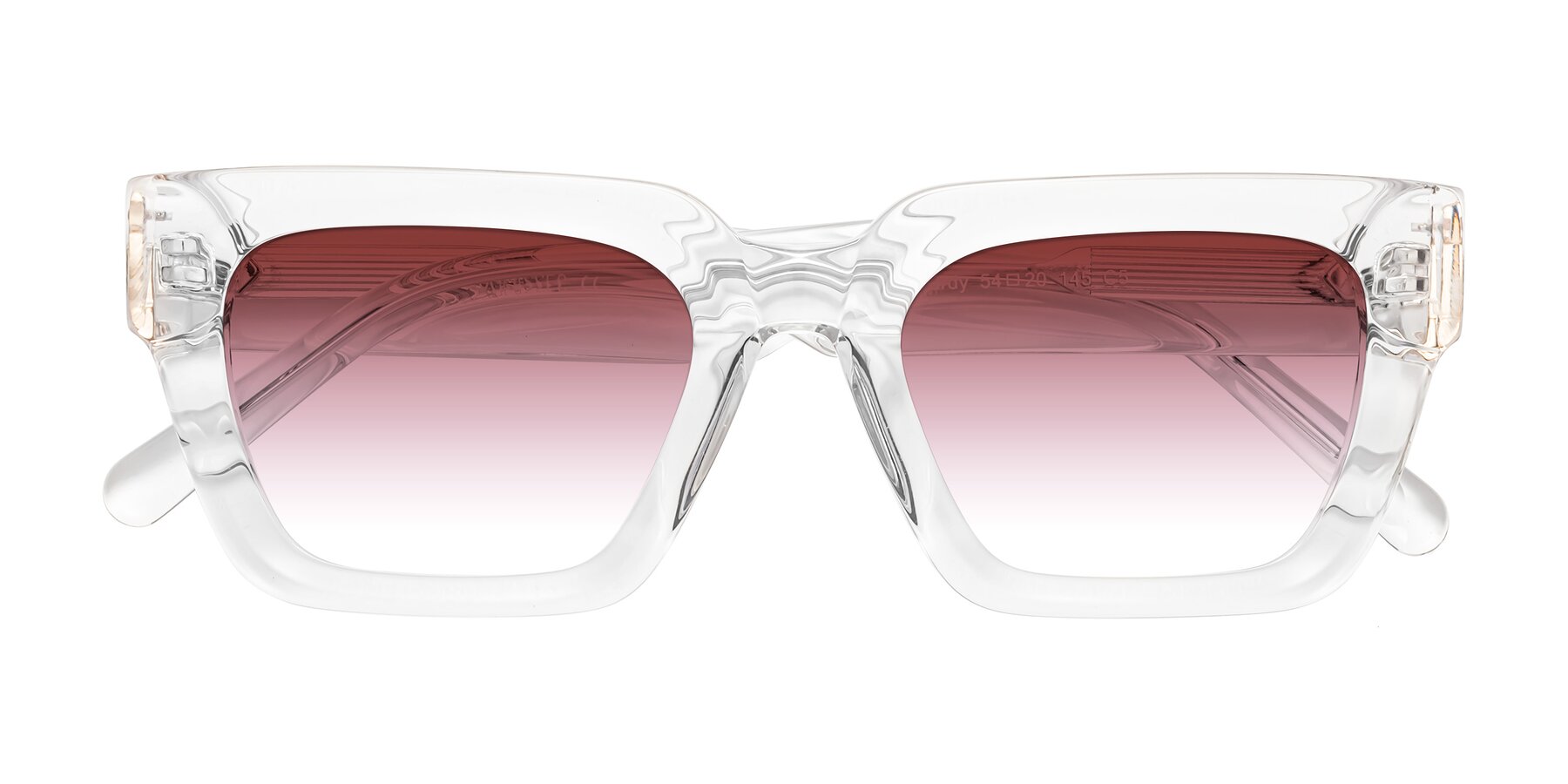 Folded Front of Hardy in Clear with Garnet Gradient Lenses