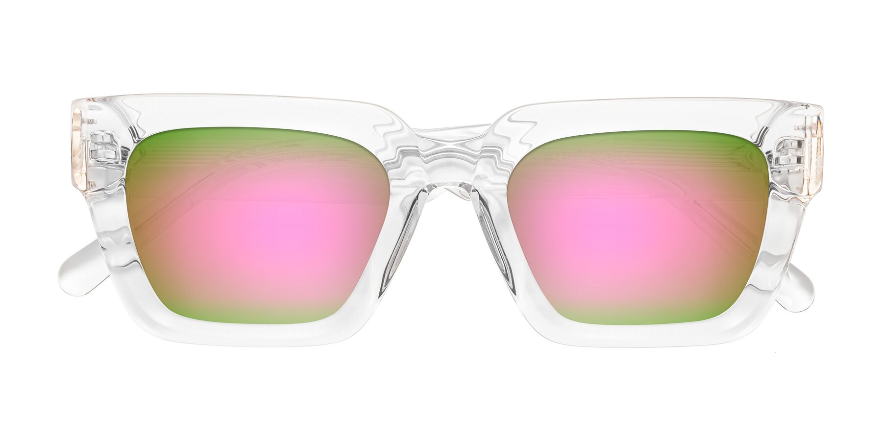 Folded Front of Hardy in Clear with Pink Mirrored Lenses