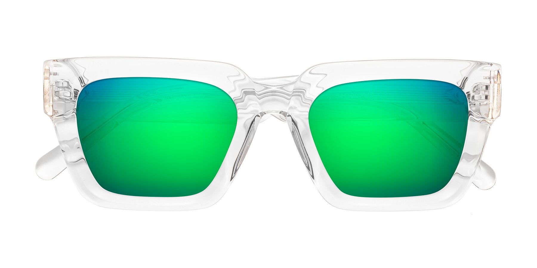 Folded Front of Hardy in Clear with Green Mirrored Lenses