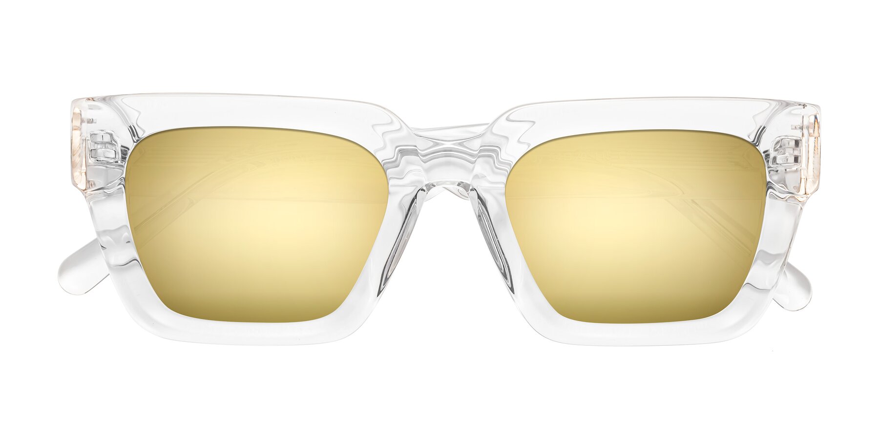 Folded Front of Hardy in Clear with Gold Mirrored Lenses