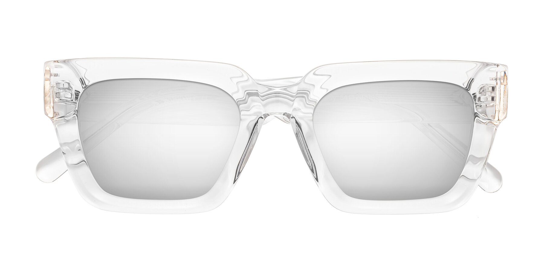 Folded Front of Hardy in Clear with Silver Mirrored Lenses