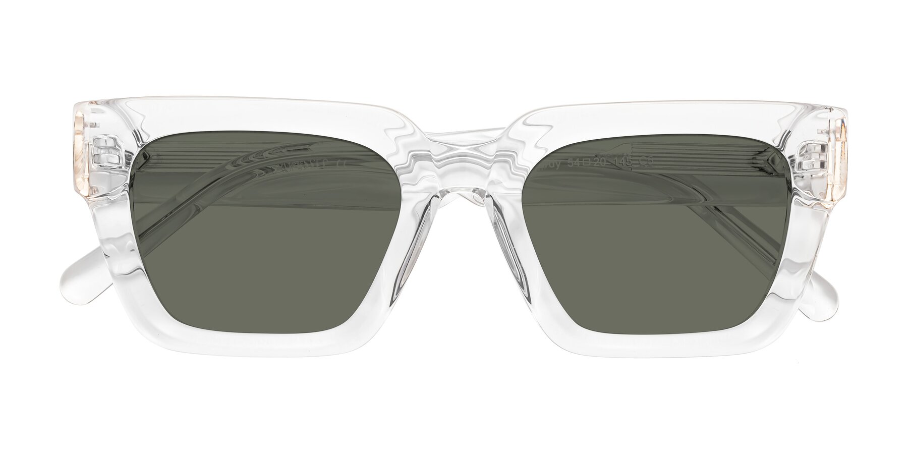 Folded Front of Hardy in Clear with Gray Polarized Lenses