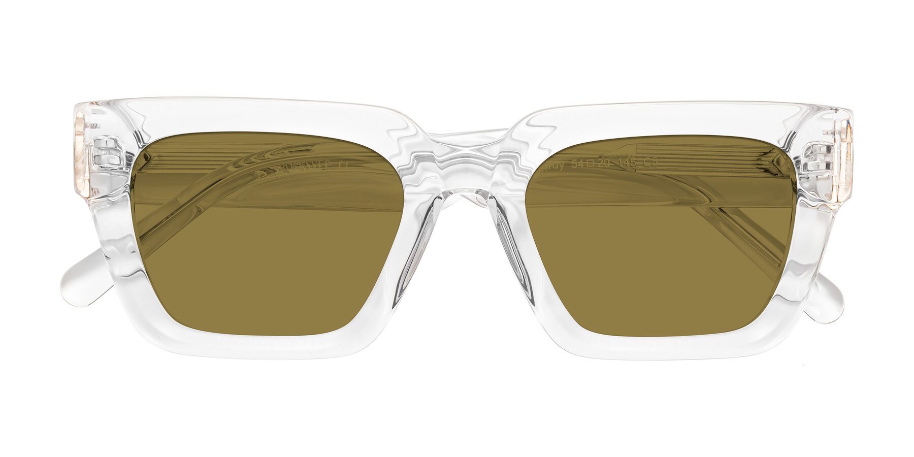 Folded Front of Hardy in Clear with Brown Polarized Lenses