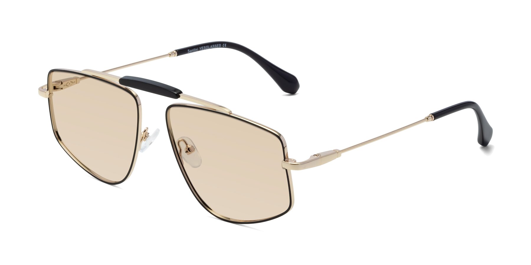 Angle of Santini in Black-Gold with Light Brown Tinted Lenses
