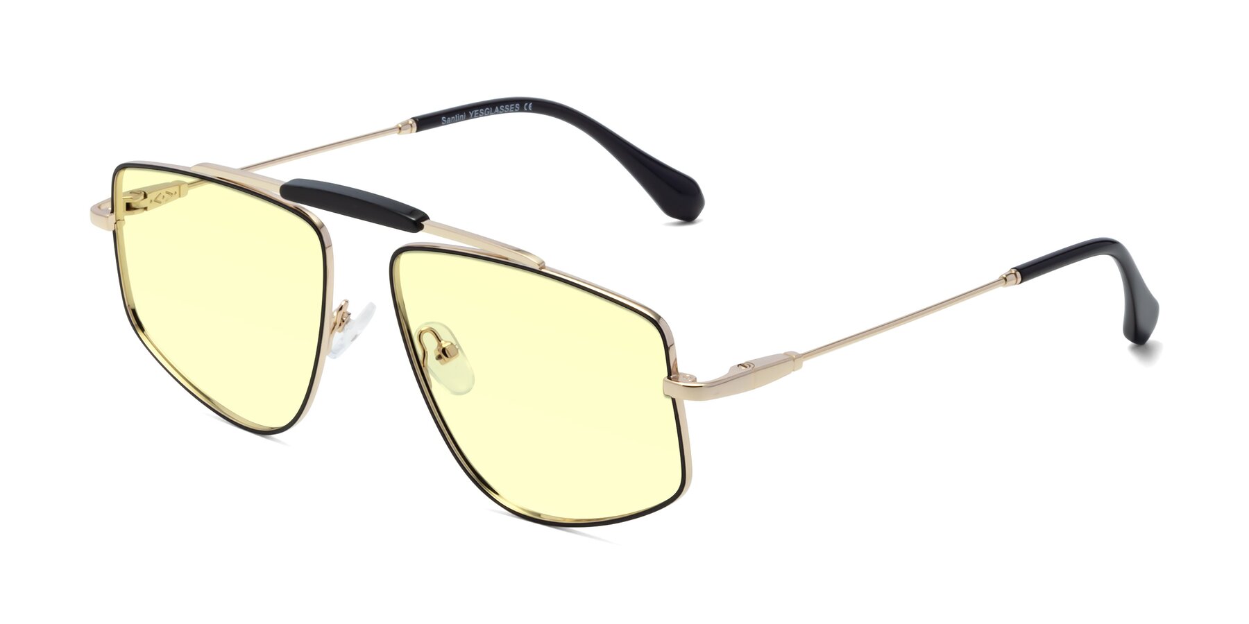 Angle of Santini in Black-Gold with Light Yellow Tinted Lenses
