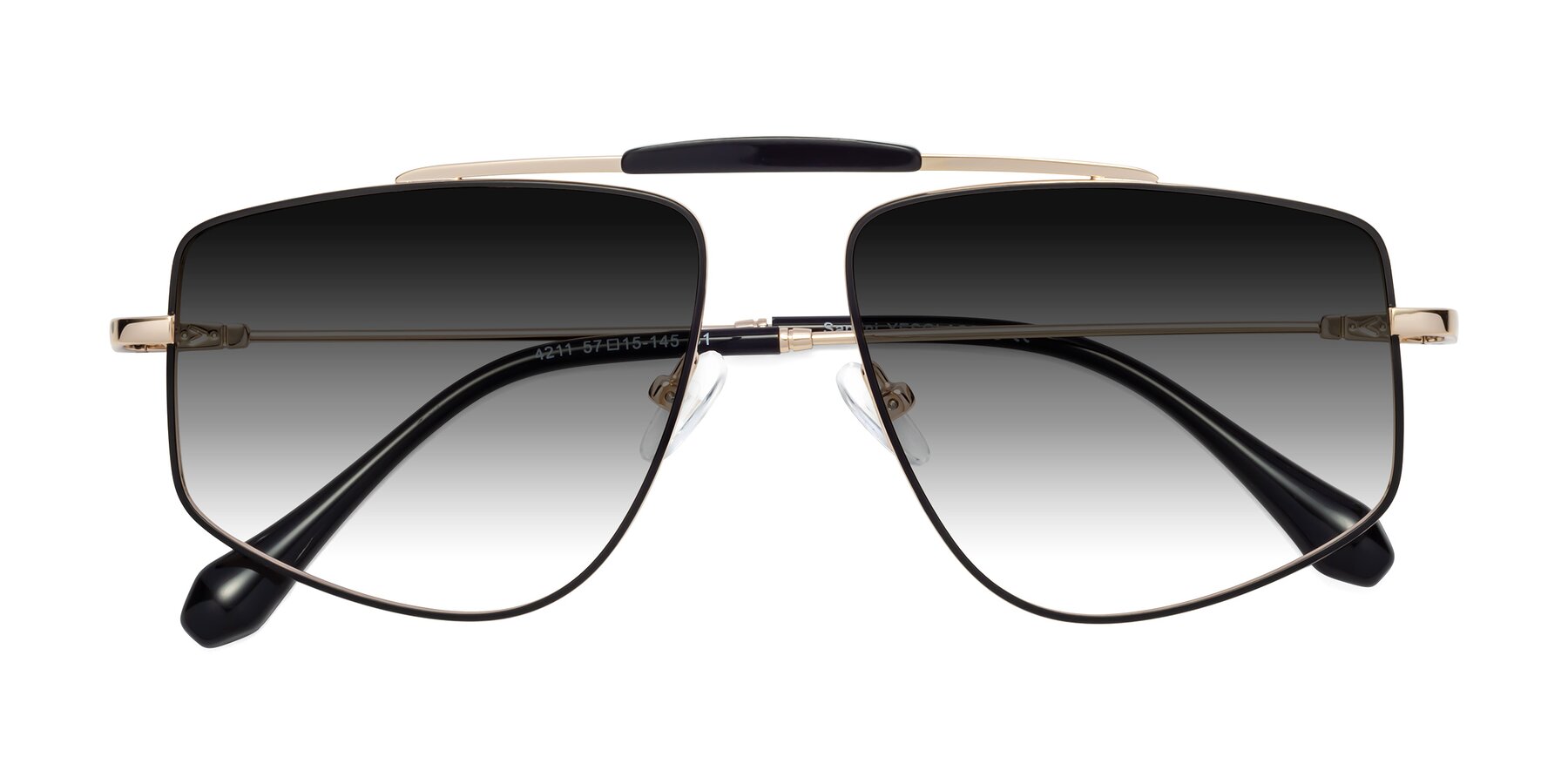 Folded Front of Santini in Black-Gold with Gray Gradient Lenses