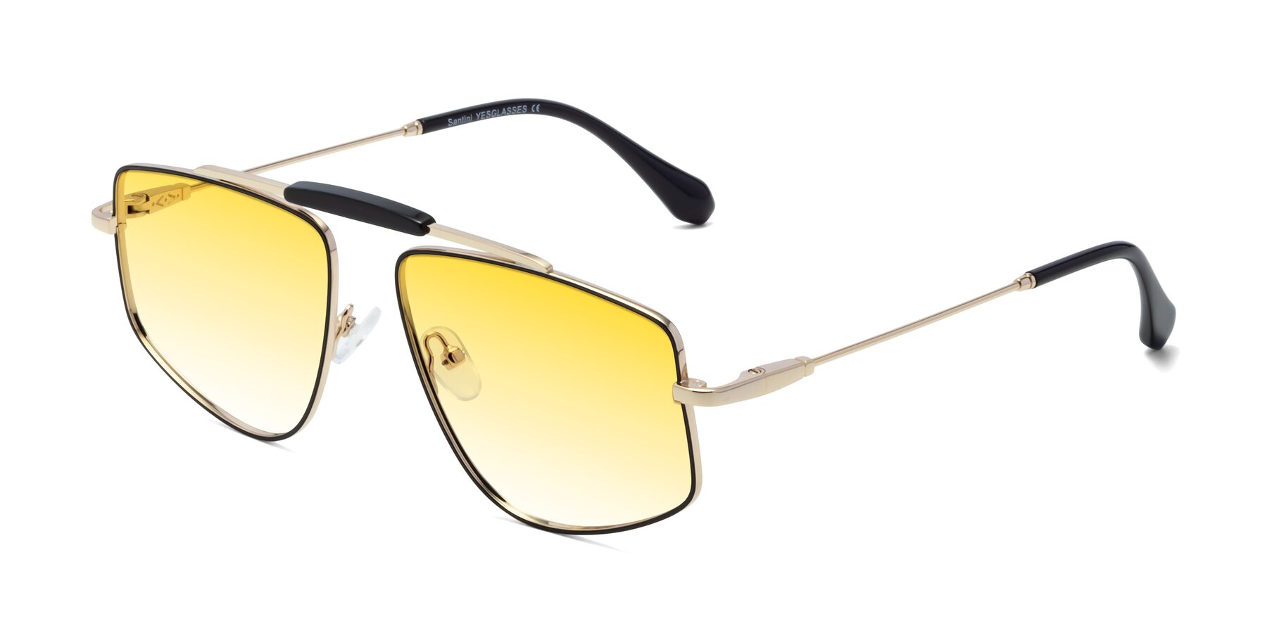 Angle of Santini in Black-Gold with Yellow Gradient Lenses