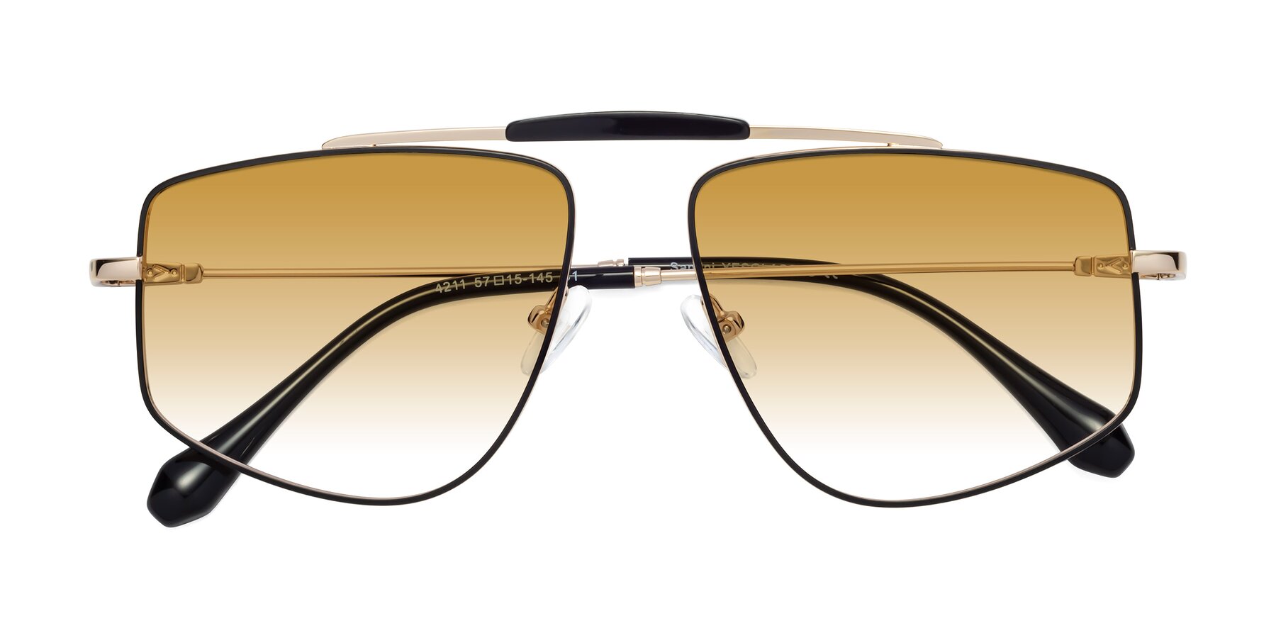 Folded Front of Santini in Black-Gold with Champagne Gradient Lenses