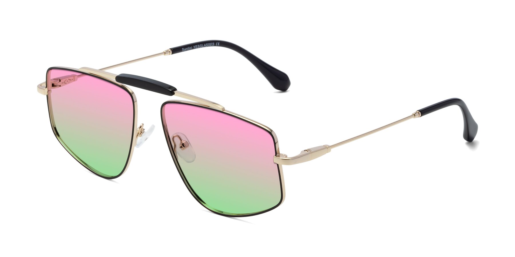 Angle of Santini in Black-Gold with Pink / Green Gradient Lenses