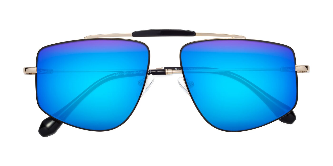 Santini - Black / Gold Flash Mirrored Sunglasses