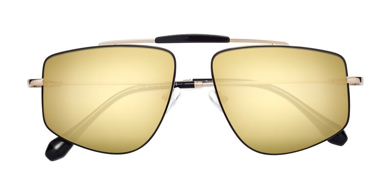 Santini - Black / Gold Flash Mirrored Sunglasses