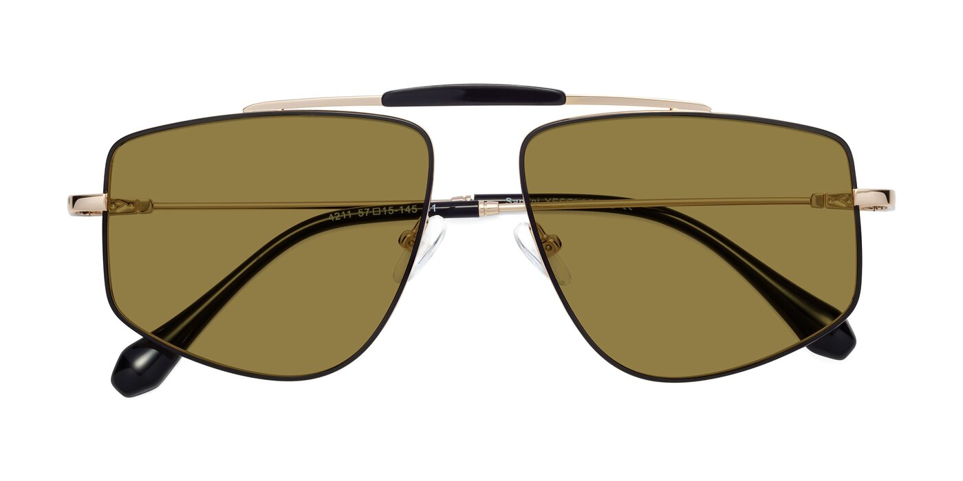 Tortoise Grandpa Oversized Aviator Polarized Sunglasses with Gray Sunwear Lenses - Kingston