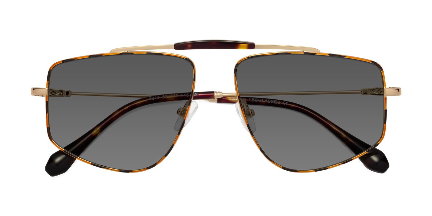 Santini - Leopard-Print / Gold Tinted Sunglasses