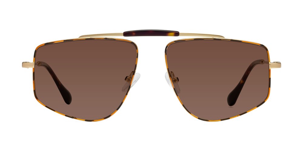 Santini - Leopard-Print/Gold Tinted Sunglasses