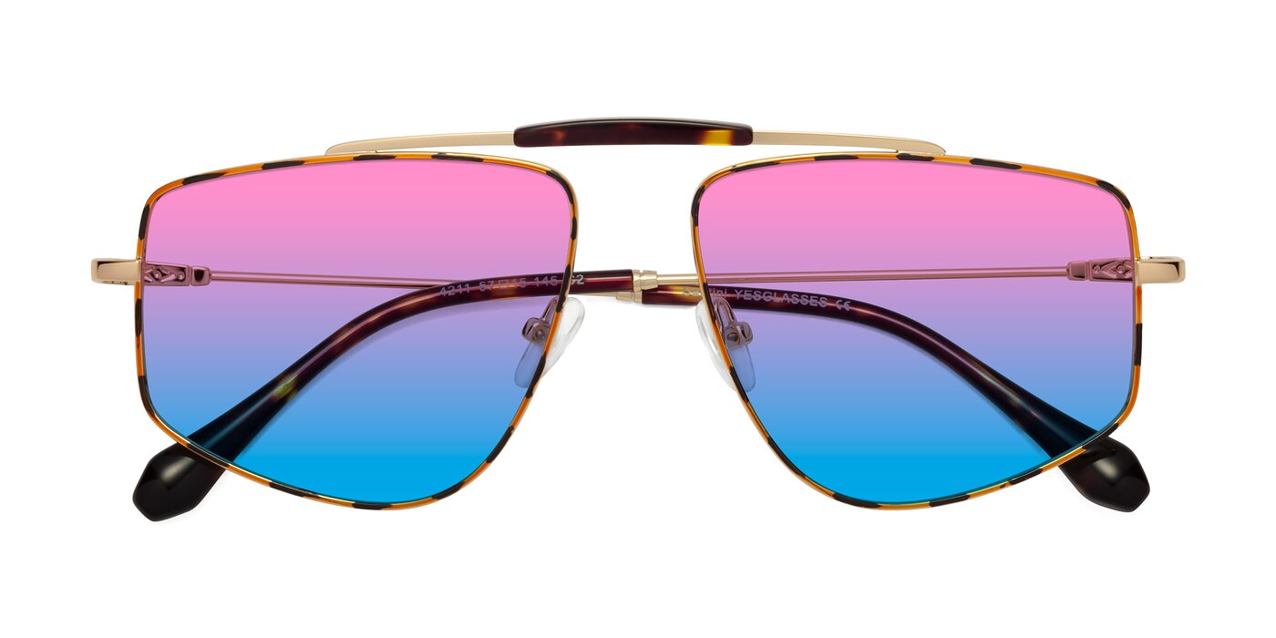 Santini - Leopard-Print / Gold Gradient Sunglasses
