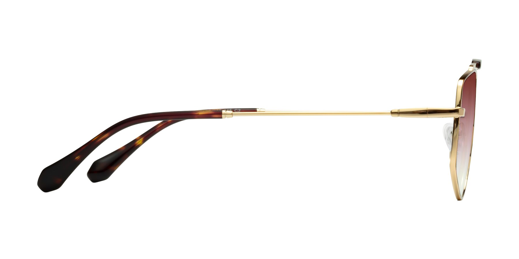 Side of Santini in Leopard-Print-Gold with Garnet Gradient Lenses