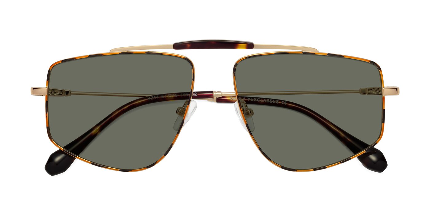 Santini - Leopard-Print / Gold Polarized Sunglasses